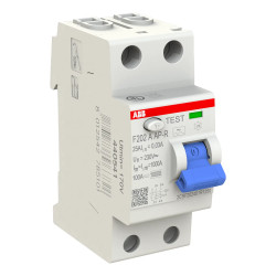 440541 - Interrupteur différentiel ABB bipolaire 2P 25A 30mA Type A AP-R immunisé - F202 A-25/0.03 AP-R - 2CSF202401R1250