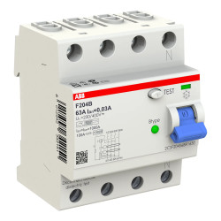 T234215 - Interrupteur différentiel ABB triphasé 4P 63A 30mA Type B - F204 B-63/0.03 - 2CSF204568R1630 - Auxiliarisable
