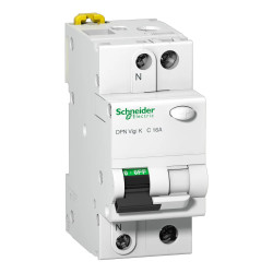 A9D20616 - Disjoncteur différentiel Schneider phase neutre 1P+N 16A 30mA Type AC - 6kA - 2 modules - Acti9 DPN Vigi K