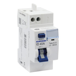 23540 - Interrupteur différentiel EurOhm2P 40A 30mA Type A - Arrivée haut / départ haut - Auto + vis - Certifié NF
