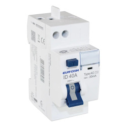 23440 - Interrupteur différentiel EurOhm2P 40A 30mA Type AC - Arrivée haut / départ haut - Auto + vis - Certifié NF