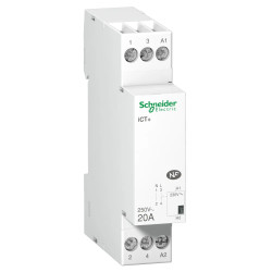 A9C15030 - Contacteur silencieux Schneider 20A 1P+N 1NO - Bobine 220V - 1 module - Acti9 iCT 20A