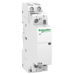 A9C20132 - Contacteur Schneider 25A bipolaire 2NO - Bobine 24V AC - 1 module - Acti9 iCT 25A