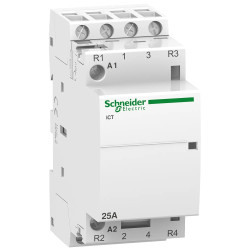 A9C20838 - Contacteur Schneider 25A tétrapolaire 2NO+2NF - Bobine 220V - 2 modules - Acti9 iCT 25A