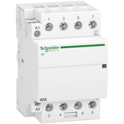 A9C20844 - Contacteur Schneider 40A tétrapolaire 4NO - Bobine 220V - 3 modules - Acti9 iCT 40A