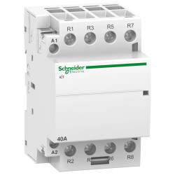 A9C20847 - Contacteur Schneider 40A tétrapolaire 4NF - Bobine 220V - 3 modules - Acti9 iCT 40A