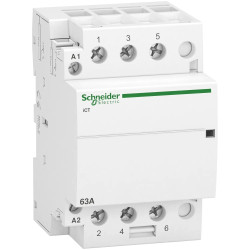 A9C20863 - Contacteur Schneider 63A tripolaire 3NO - Bobine 220V - 3 modules - Acti9 iCT 63A