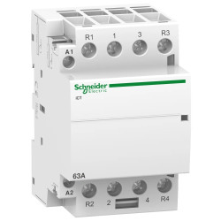 A9C20868 - Contacteur Schneider 63A tétrapolaire 2NO+2NF - Bobine 220V - 3 modules - Acti9 iCT 63A