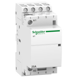 A9C24834 - Contacteur Schneider 25A tétrapolaire 4NO - Bobine 220V - 2 modules - Acti9 iCT 25A