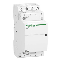 A9C20834 - Contacteur Schneider 25A tétrapolaire 4NO - Bobine 220V - 2 modules - Acti9 iCT 25A