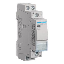 ESC227 - Contacteur Hager 25A bipolaire - Contacts 1NO+1NF - Bobine 220V - 1 module - Bornes à vis