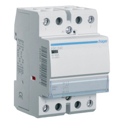 ESC240 - Contacteur Hager 40A bipolaire - Contacts 2NO - Bobine 220V - 3 modules - Bornes à vis