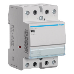 ESC263 - Contacteur Hager 63A bipolaire - Contacts 2NO - Bobine 220V - 3 modules - Bornes à vis