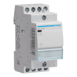ESC425 - Contacteur Hager 25A tétrapolaire - Contacts 4NO - Bobine 220V - 2 modules - Bornes à vis