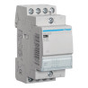 ESC427 - Contacteur Hager 25A tétrapolaire - Contacts 2NO+2NF - Bobine 220V - 2 modules - Bornes à vis