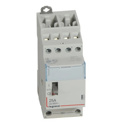 412551 - Contacteur jour nuit triphasé Legrand4P - 25A - bobine 220V - 4NO - 2 modules - avec marche forcée