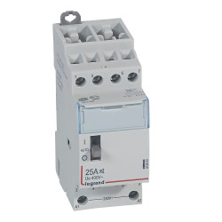 412561 - Contacteur heures creuses triphasé Legrand silencieux 4P - 25A bobine 220V - contact 4NO - 2 modules