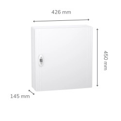 LVSXQ218 Tableau électrique 2 rangées de 18 modules Schneider PrismaSet XS  - Avec porte - Avec bornier de terre