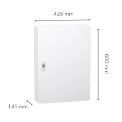 LVSXQ318 Tableau électrique 3 rangées de 18 modules Schneider PrismaSet XS  - Avec porte - Avec bornier de terre