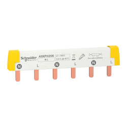 A9XPH206 Schneider - Peigne bipolaire 2P pour disjoncteur 2P - Pas 18mm - 6 modules (3x disj 2P) - Acti9 iC60