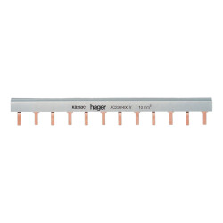 KB263C Hager - Peigne bipolaire pour disjoncteur 2P - 24 modules - 10mm² - 63A - Bornes alignées