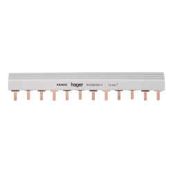 KB463C Hager - Peigne tétrapolaire pour disjoncteur 4P - 24 modules - 10mm² - 63A - Bornes alignées