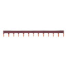 KB163P Hager - Peigne de phase 10mm² brun - 13 modules - 63A - pour disjoncteur phase neutre