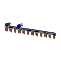 19096 EurOhm - Peigne horizontal 1P+N 63A 12 dents avec bornier d'alimentation pour disjoncteur phase neutre