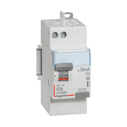 411650 - Interrupteur différentiel Legrand2P 63A 30mA Type AC - Arrivée haut / départ haut - Auto + Vis