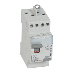 411623 - Interrupteur différentiel Legrand2P 40A 30mA Type F - Arrivée haut / départ haut - Vis / Vis