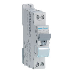 MJT706 - Disjoncteur Hager phase neutre 6A - 1P+N - 4,5kA - courbe C - Bornes à vis - 1 module