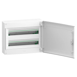 LVSXQ224 Tableau tertiaire PrismaSet XS plastique saillie 2 rangées 24 modules - COMPLET AVEC PORTE et accessoires
