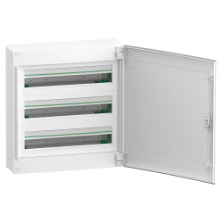 LVSXQ324 Tableau tertiaire PrismaSet XS plastique saillie 3 rangées 24 modules - COMPLET AVEC PORTE et accessoires