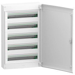 LVSXQ524 Tableau tertiaire PrismaSet XS plastique saillie 5 rangées 24 modules - COMPLET AVEC PORTE et accessoires