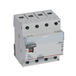411766 interrupteur différentiel tétrapolaire 63A 30mA type A Legrand TX3