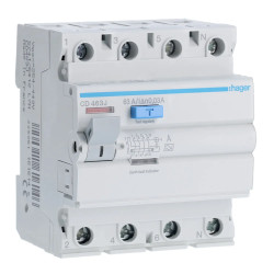 CD463J Hager - Inter différentiel 4P 63A 30mA type A