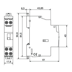 412501 - Contacteur jour nuit Legrand silencieux 25A - 2NO - bobine 220V - pour chauffe eau monophasé