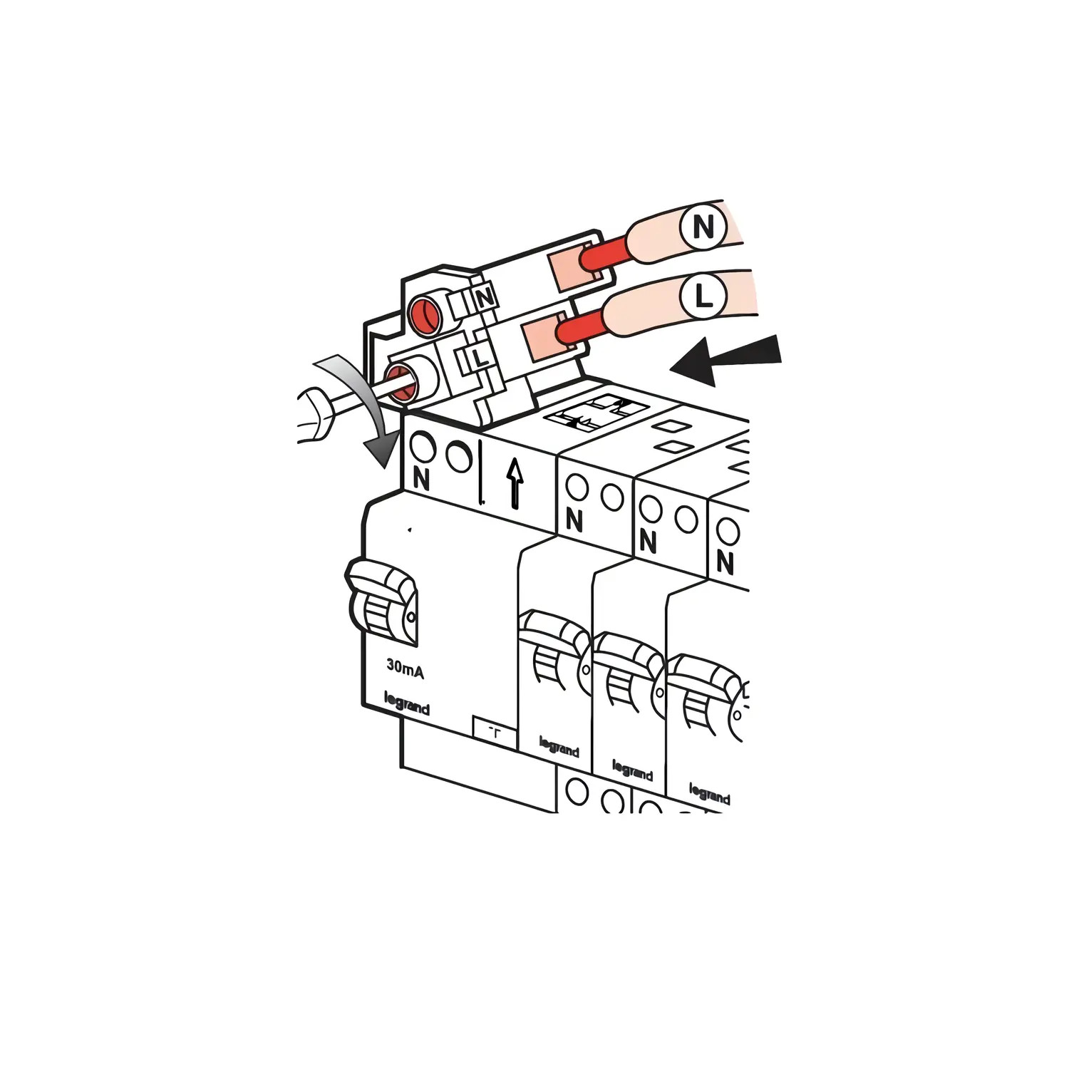 405209 Legrand Borne de connexion pour inter différentiel 63A sortie haute LEG405209