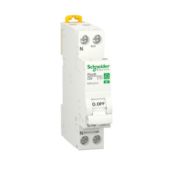 R9PFC610 Schneider - Disjoncteur Resi9 unipolaire + neutre 10A - 1P+N - Courbe C - 3kA - Bornes à vis - Resi9 XP C10