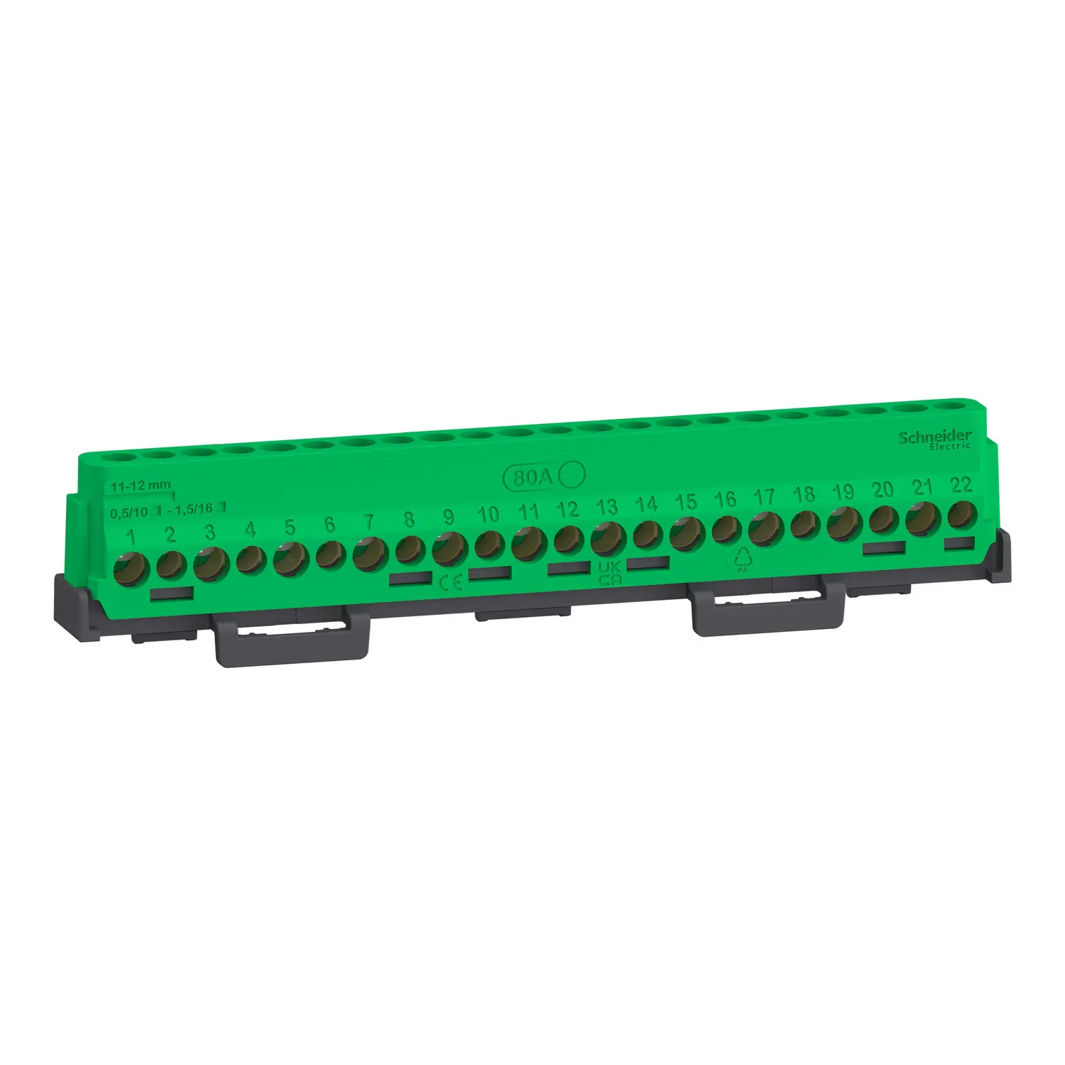 LGYT2A22 Schneider Bornier terre ou neutre 80A 22 trous vis