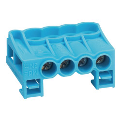 KN04N Hager Bornier d'arrivée neutre à cage 4 trous 2,5-16mm² 63A
