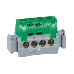 004830 Legrand Bornier terre isolé IP2X à vis 4 connexions 47mm LEG004830