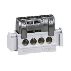 004850 Legrand Bornier phase isolé IP2X à vis 4 connexions 47mm LEG004850