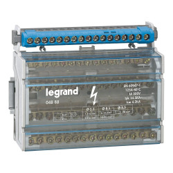004845 Legrand Bornier neutre isolé IP2X à vis 17 connexions 141mm LEG004845
