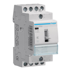 Hager ETC425S - Contacteur jour nuit triphasé silencieux 25A 4NO