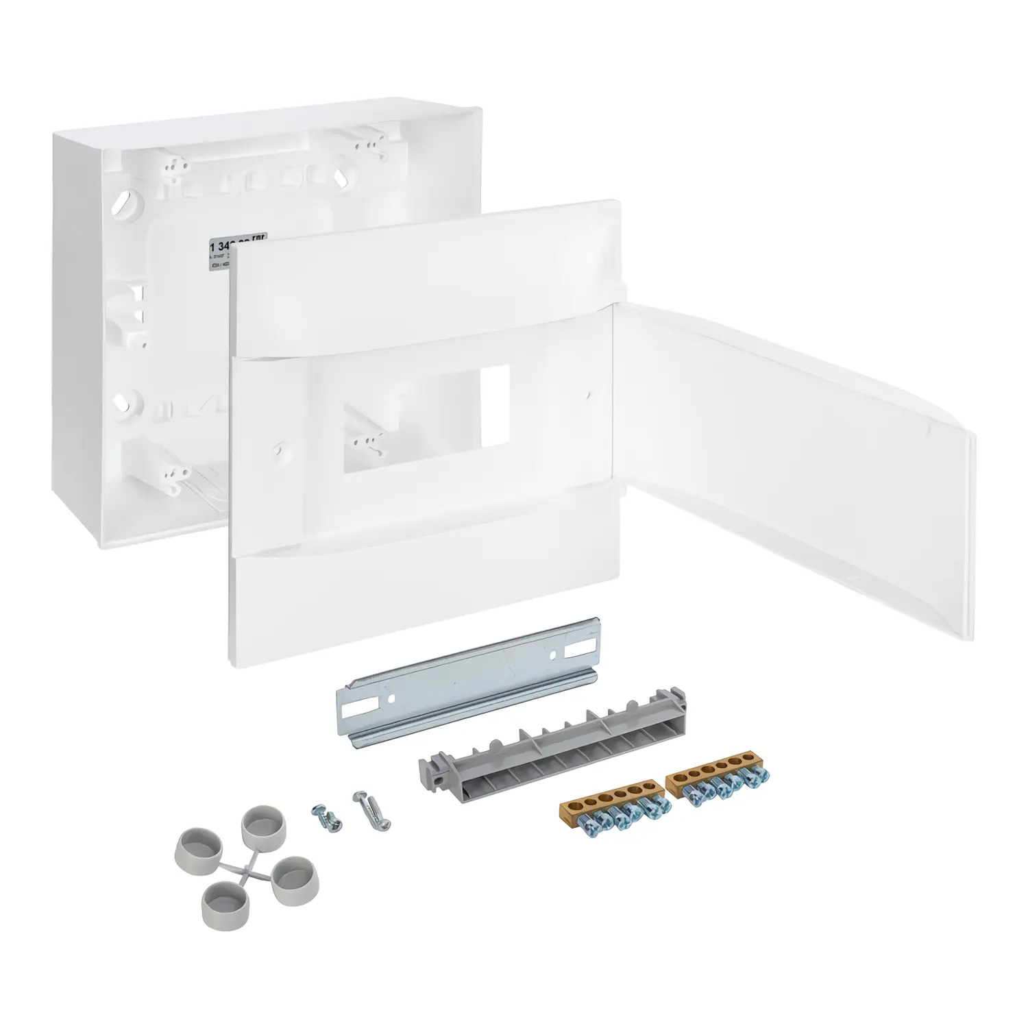 134208 Tableau électrique 8 modules Legrand Practibox S - Avec porte opaque blanche + bornier de terre
