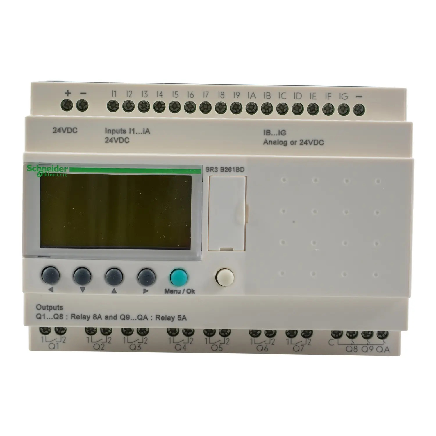 SR3B261BD Schneider Relais Zelio Logic modulaire 26 E/S 24Vcc, horloge + écran