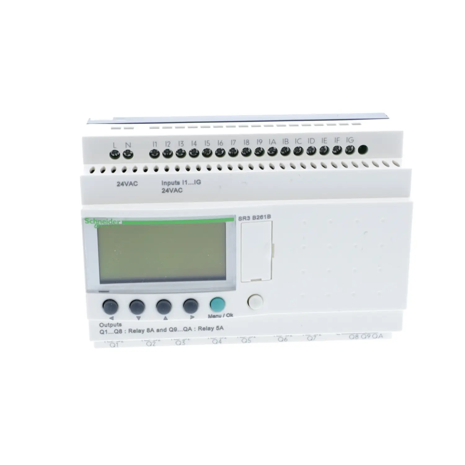 SR3B261B Schneider Relais Zelio Logic modulaire 26 E/S 24Vac, horloge + écran