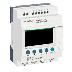 SR3B101FU Schneider Relais Zelio Logic modulaire 10 E/S 230V, horloge + écran