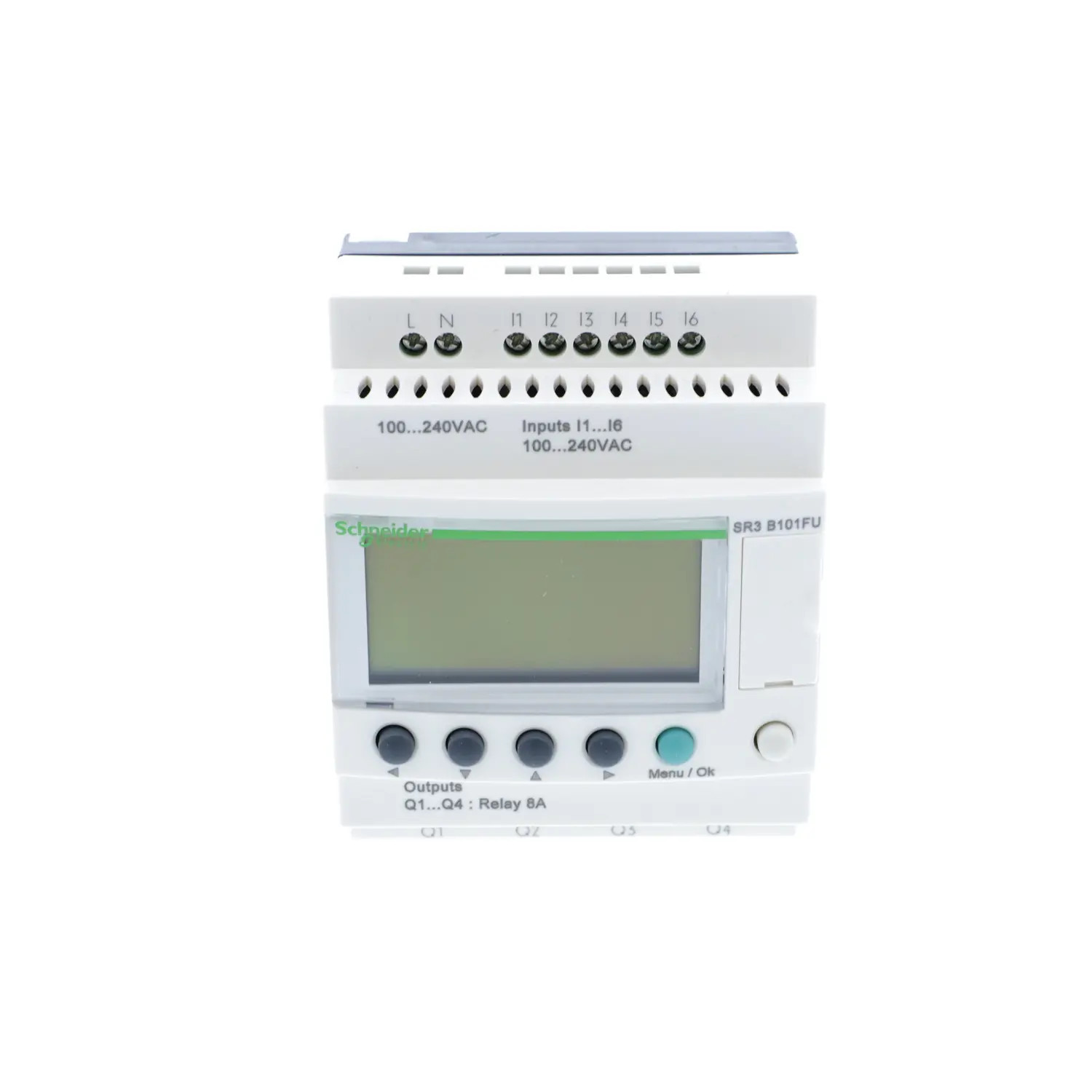 SR3B101FU Schneider Relais Zelio Logic modulaire 10 E/S 230V, horloge + écran